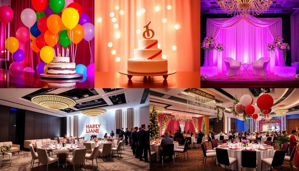 תכנון למסיבת יומולדת, ערכות נישואין, רעיונות לאירועים תאגידיים, חגיגות ספציפיות לאירועים.