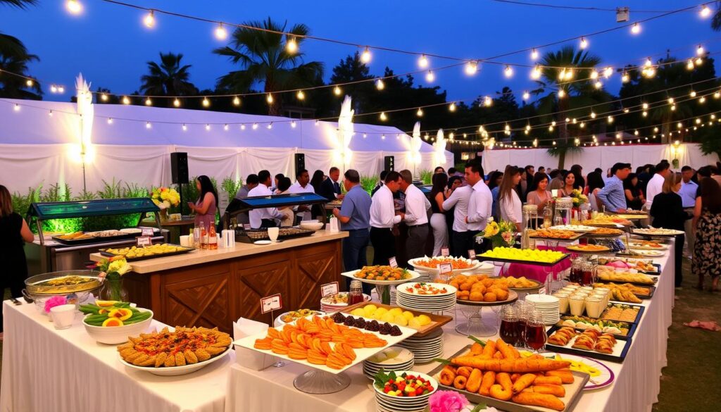 אפשרויות קייטרינג עם תחנות אוכל וקייטרינג בופה